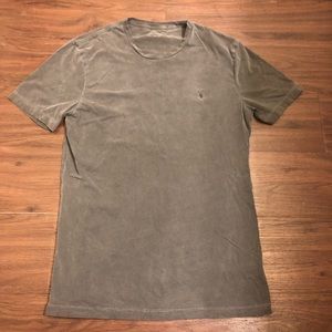 All Saints Grey Simple Logo Shirt